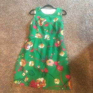 Green floral j.crew dress