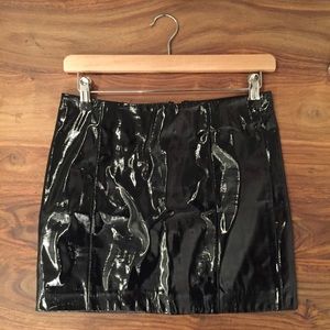Topshop patent leather mini skirt