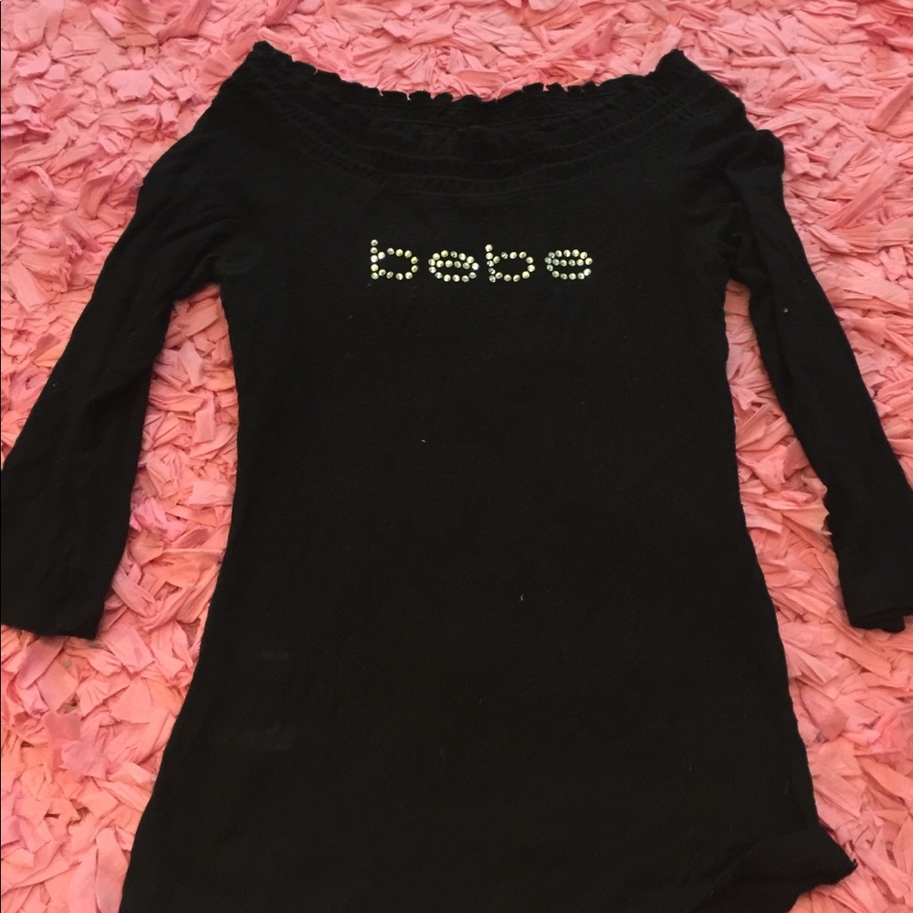 Bebe scoop neck stretch top