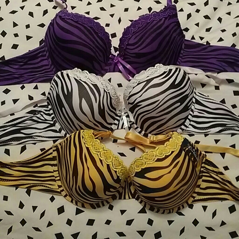Zebra print push up bras
