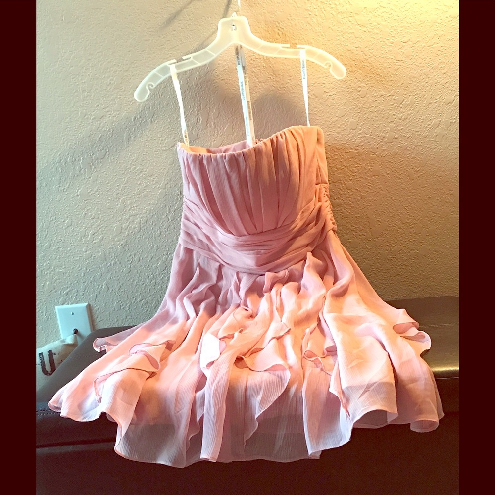 Worn once Strapless Chiffon Dress w/Layered Skirt