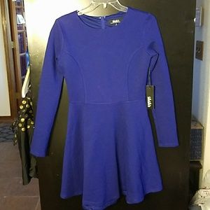 NWT Lulu's Blue Long Sleeved skater dress!
