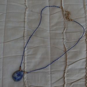 Blue Stone Necklace 14"