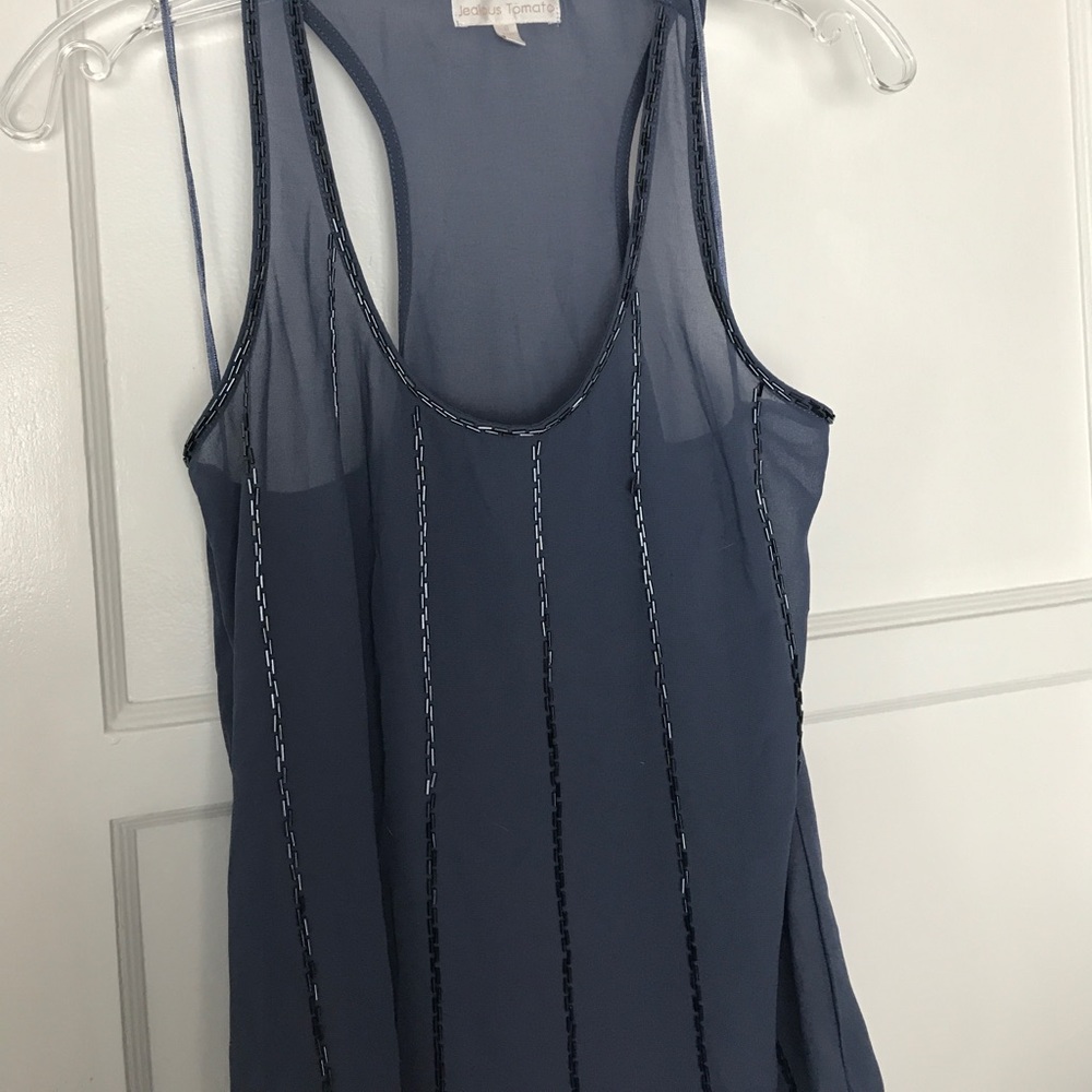 Blue sequin top