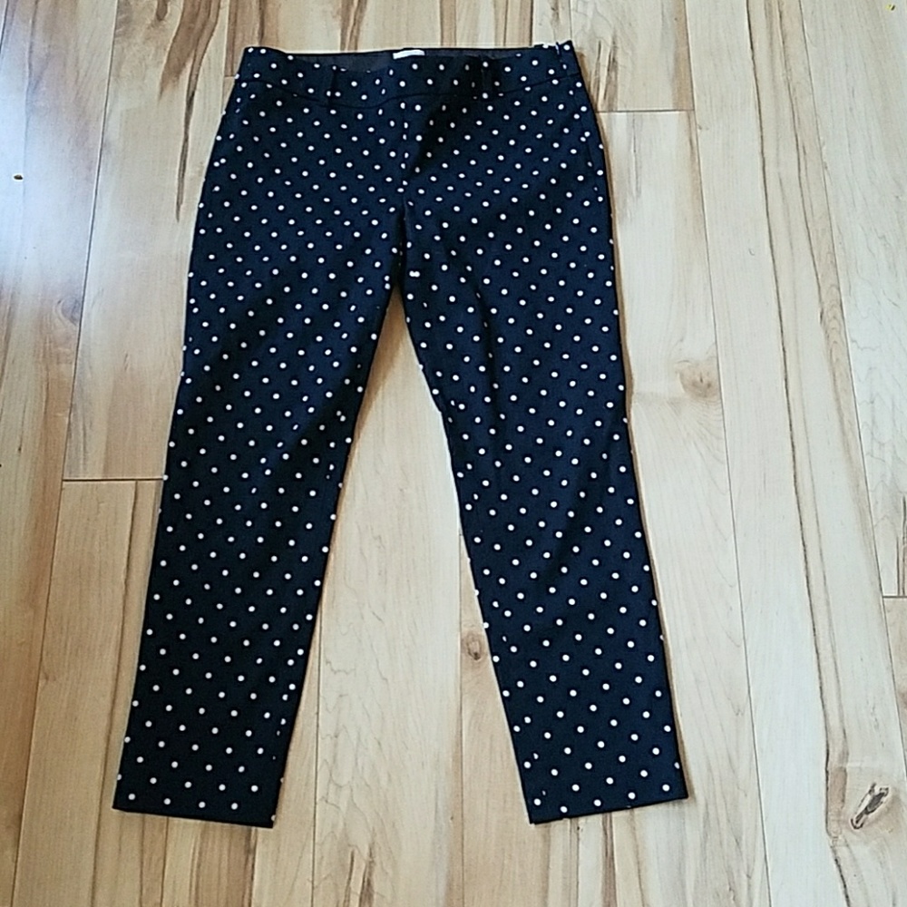 J Crew Polka Dot Stretch Pants
