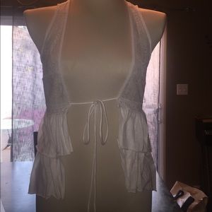Lacey White Vest Top