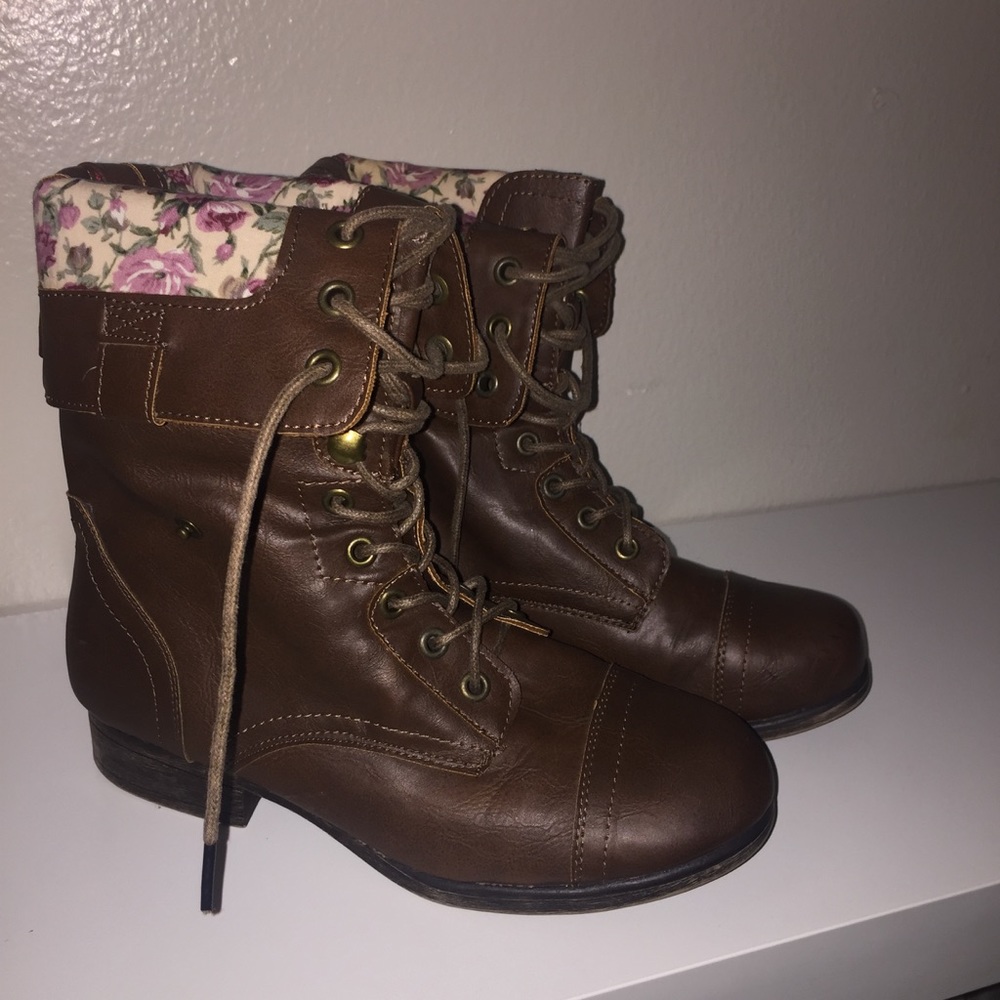 Brown Combat booties