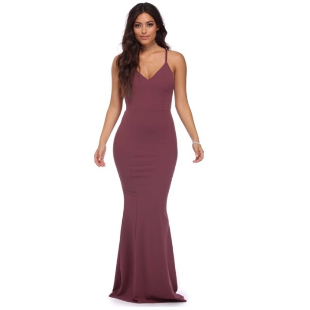 Muave Trumpet maxi dress