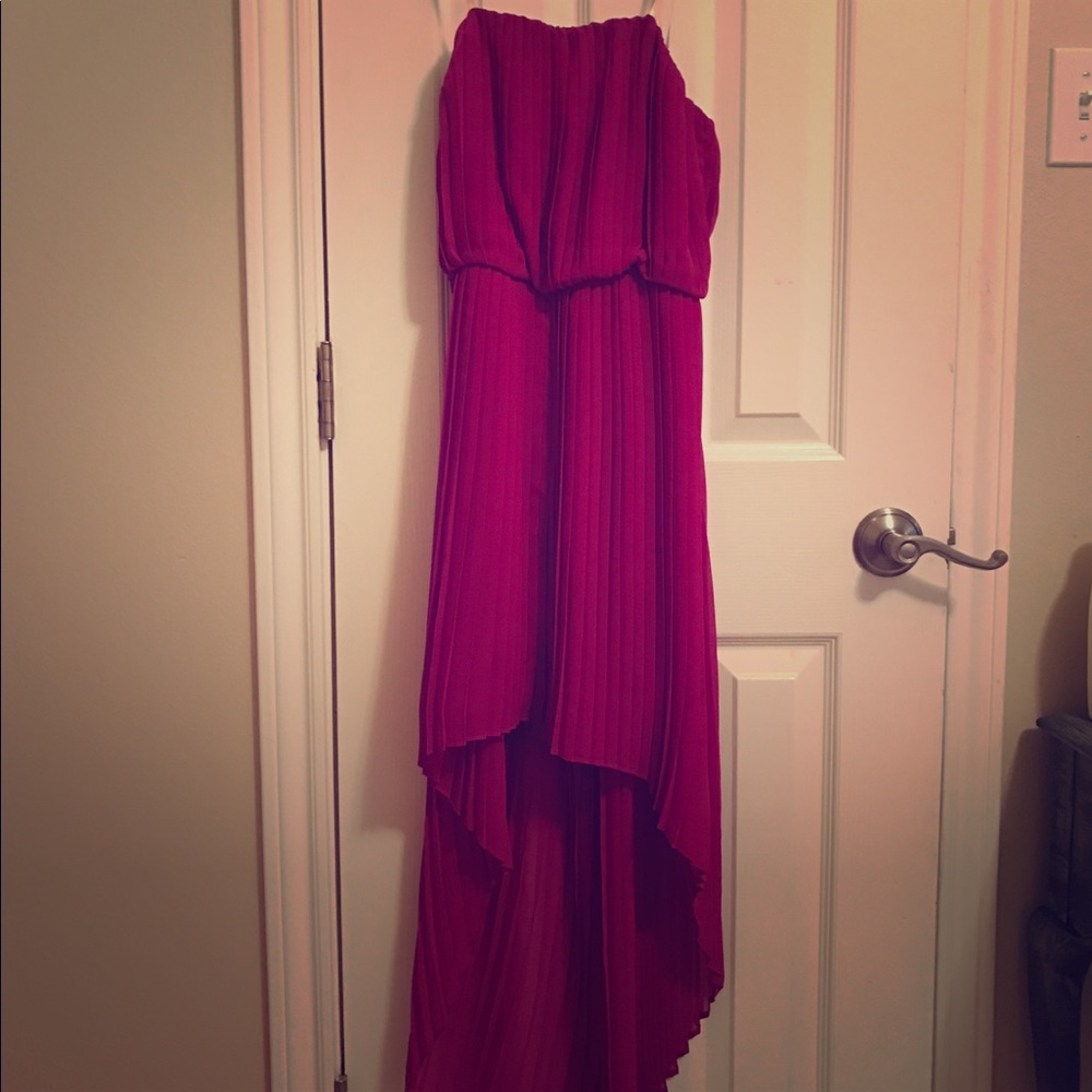 Purple pleated BCBG Generation Hi-low Dress