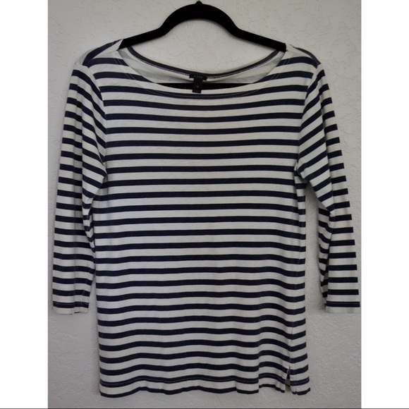 J.Crew Striped Scoop Neck Tee - Picture 1 of 4