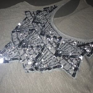Hollister M loose tank top with sequin diamond