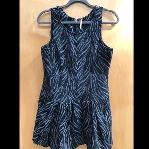Free People zebra mini dress w pockets