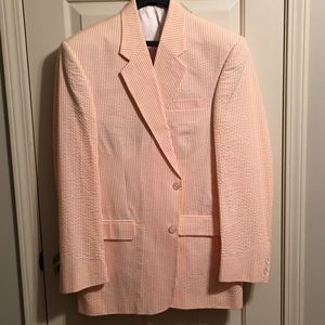 Seersucker Orange Blazer