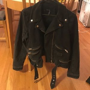 The Kooples denim biker jacket in size L