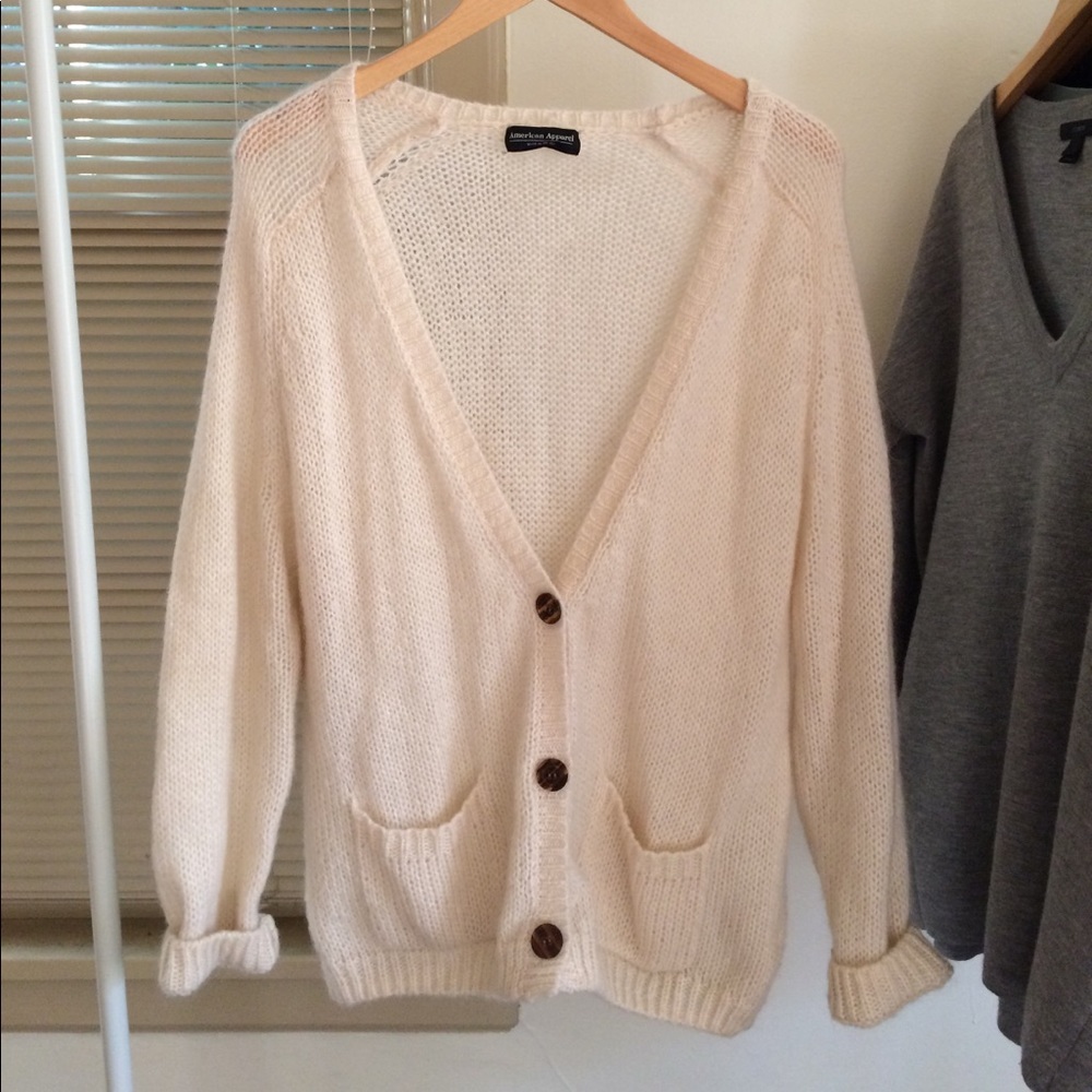 American Apparel White Cardigan