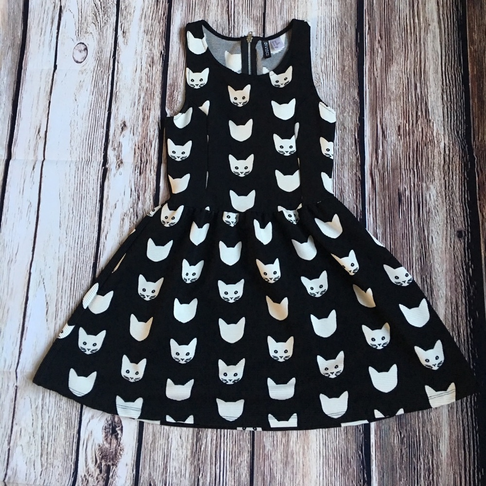 H&M Black and White Cat Dress