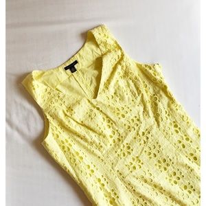 Tommy Hilfiger Yellow Embroidered Sleeveless Dress