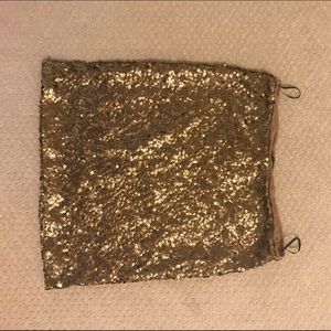 Gold sequin mini skirt