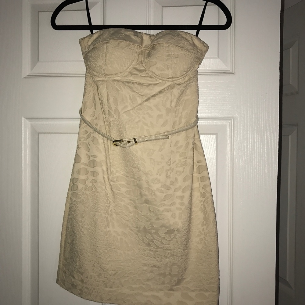 Strapless nude bebe dress- size 0