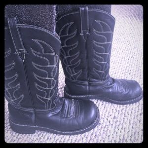 John Fluevog Vintage Black Cowboy Boots
