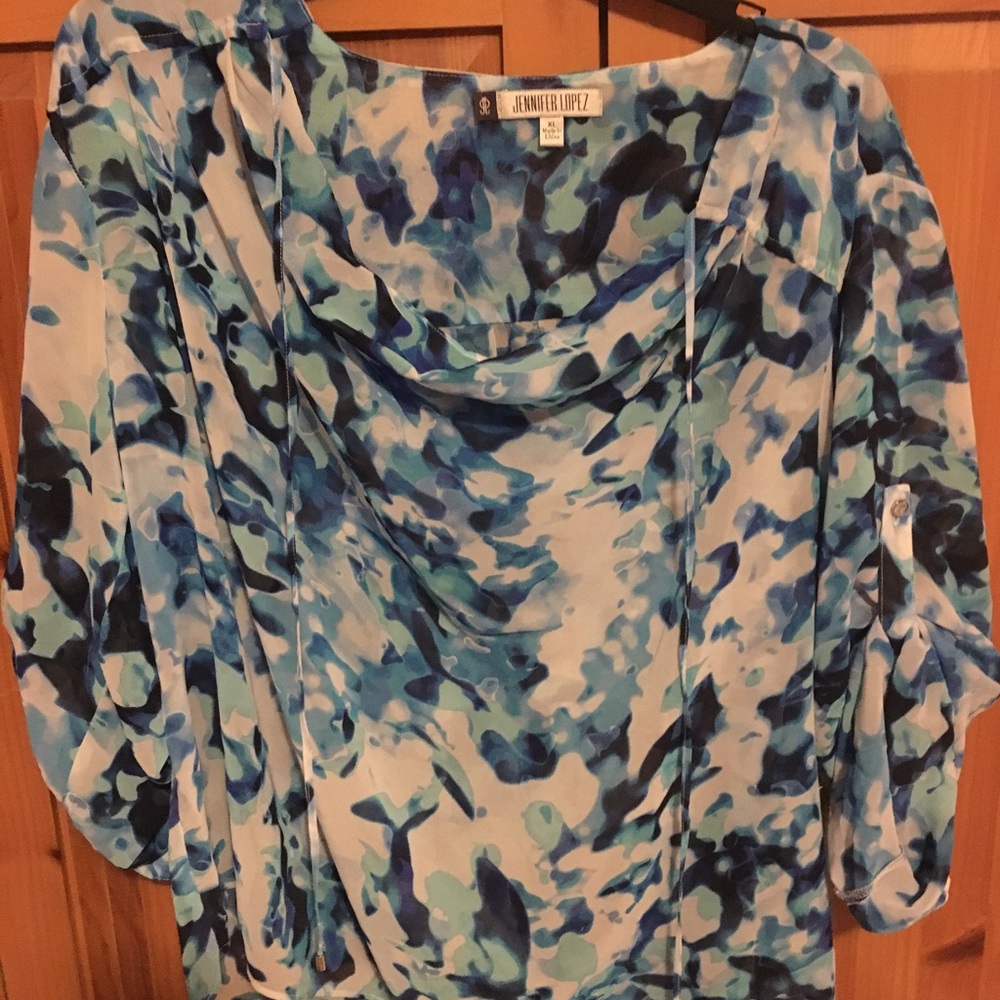 Jennifer Lopez blouse, Santorini Escapes