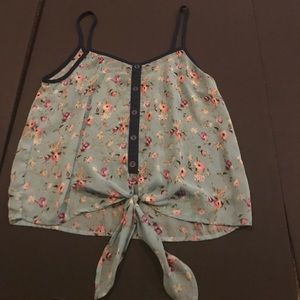 Floral tie tank top