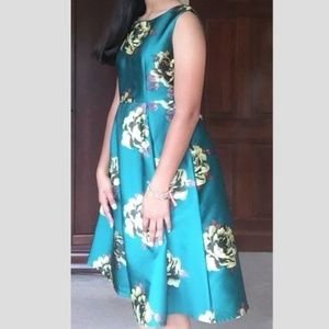 Teal green floral dress -- SheIn