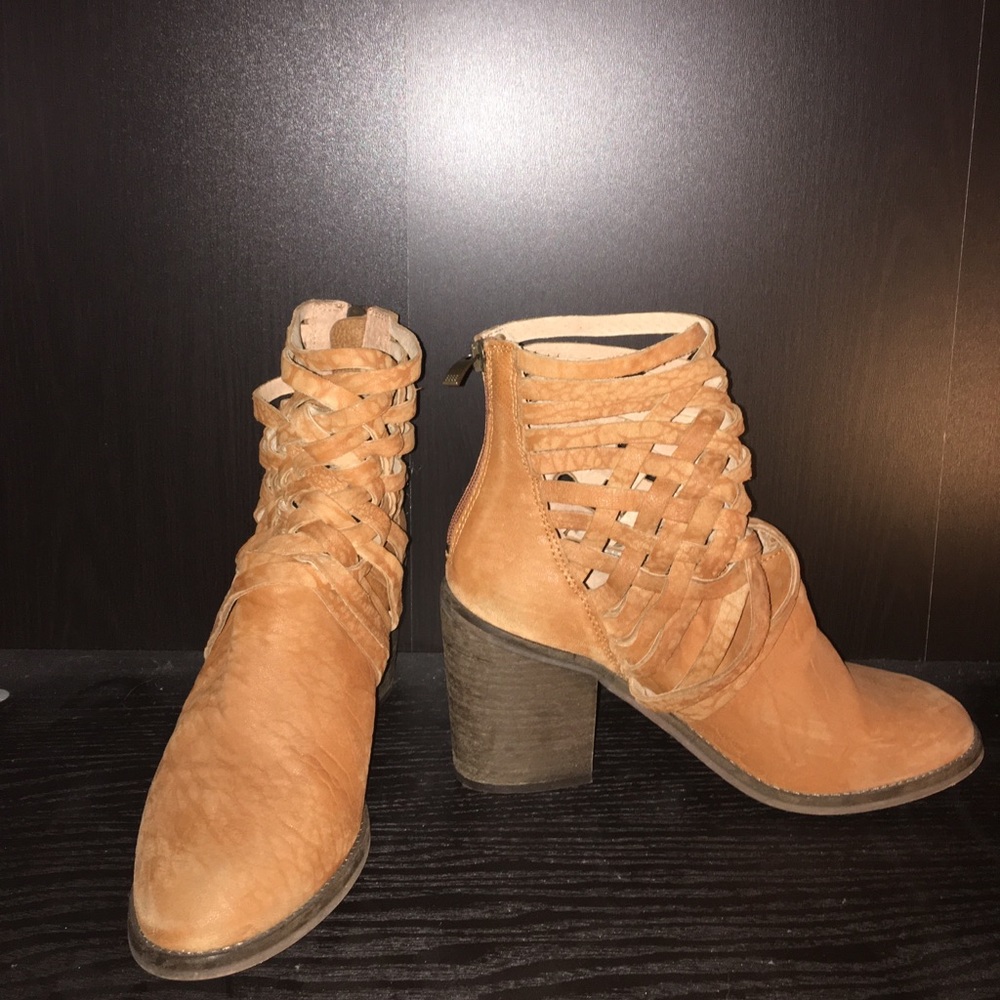 Dark Camel free people heeled boots