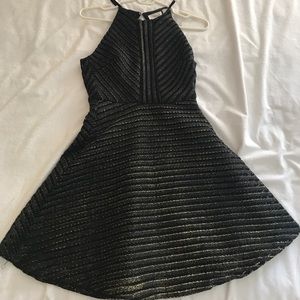 Black gold glitter dress
