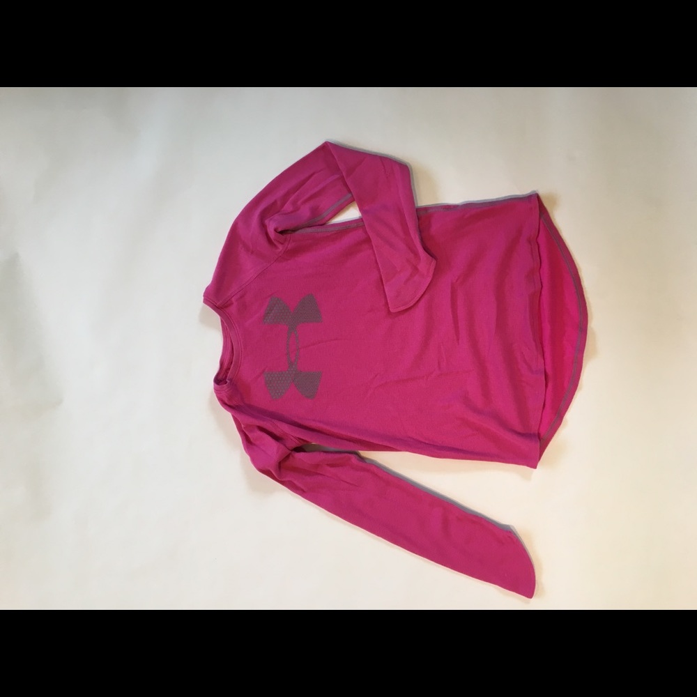 Girls pink under armour long sleeve tee