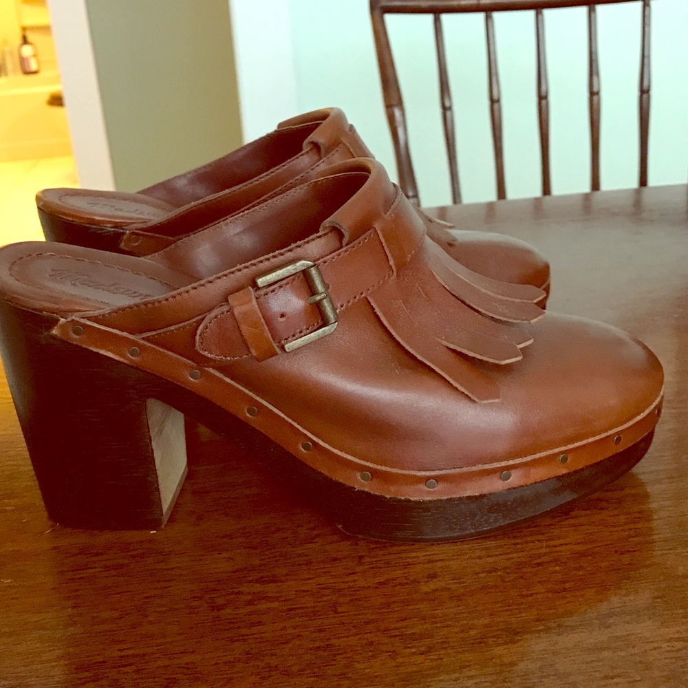 Madewell brown leather mules