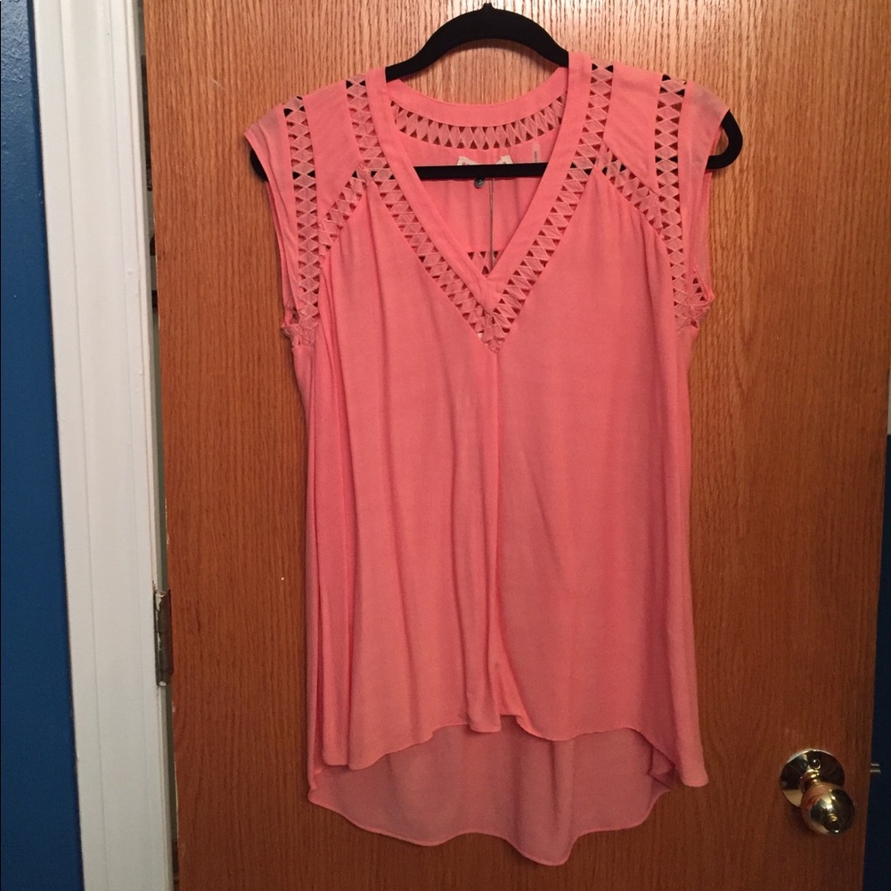 Rebecca Taylor diamond laser cut blouse