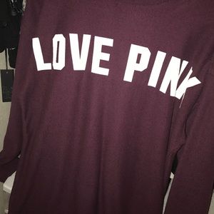 VS Pink Crew Neck Sweater (Maroon)