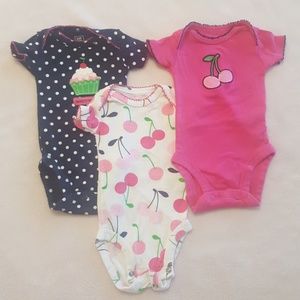 Adorable cherry theme onesie set!