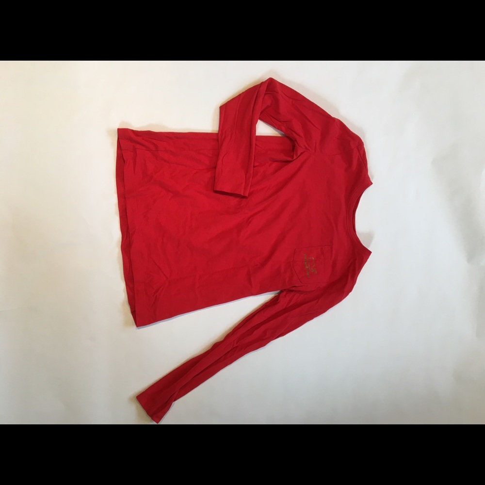 Girls red and green vineyard vines long sleeve tee