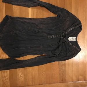 Free people lace up long sleeve top