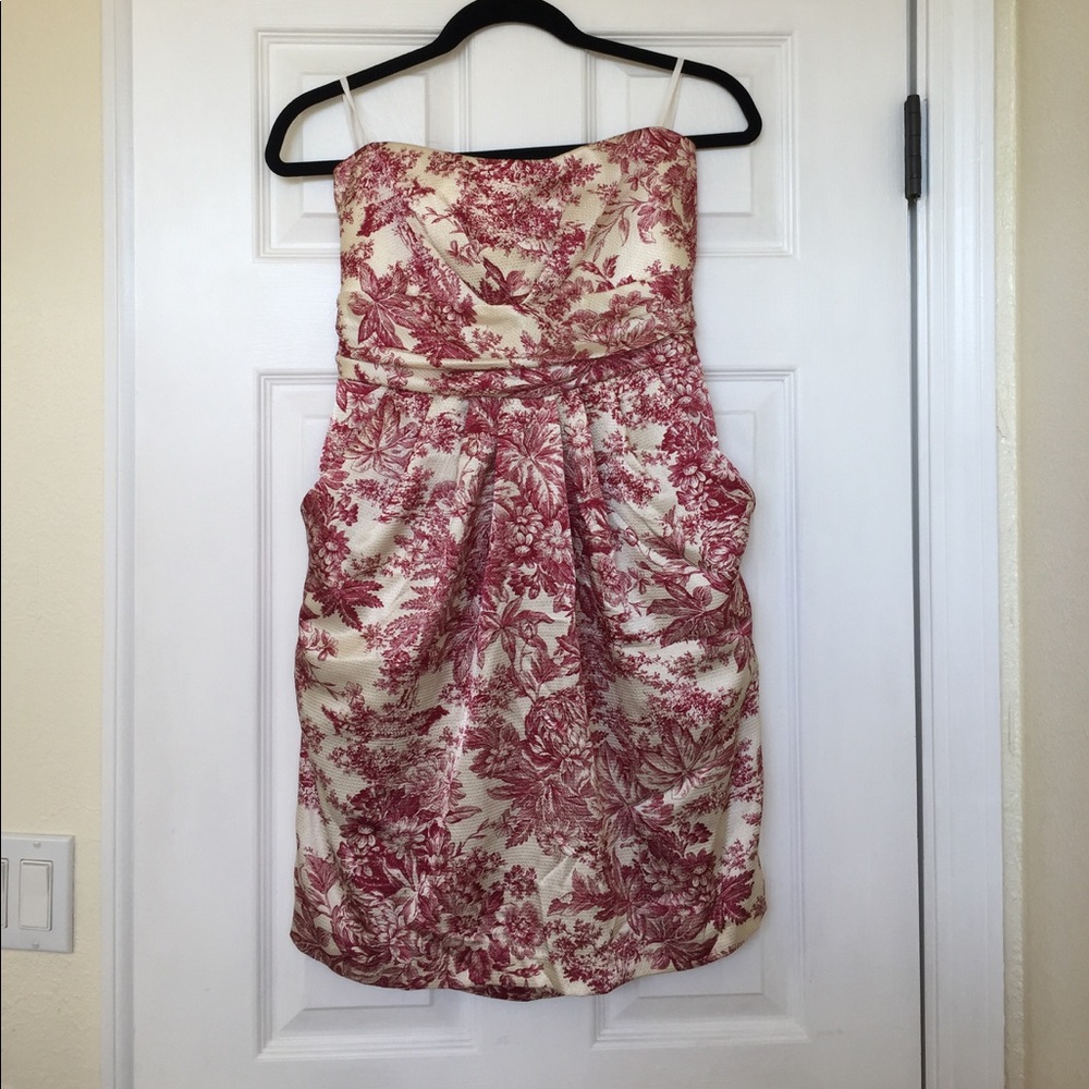 Strapless print dress