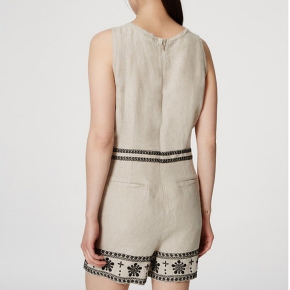 ANN TAYLOR LOFT Linen ROMPER - Size 6 - Picture 2 of 2