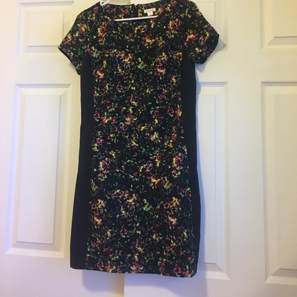 Multi Color with black blocking dress