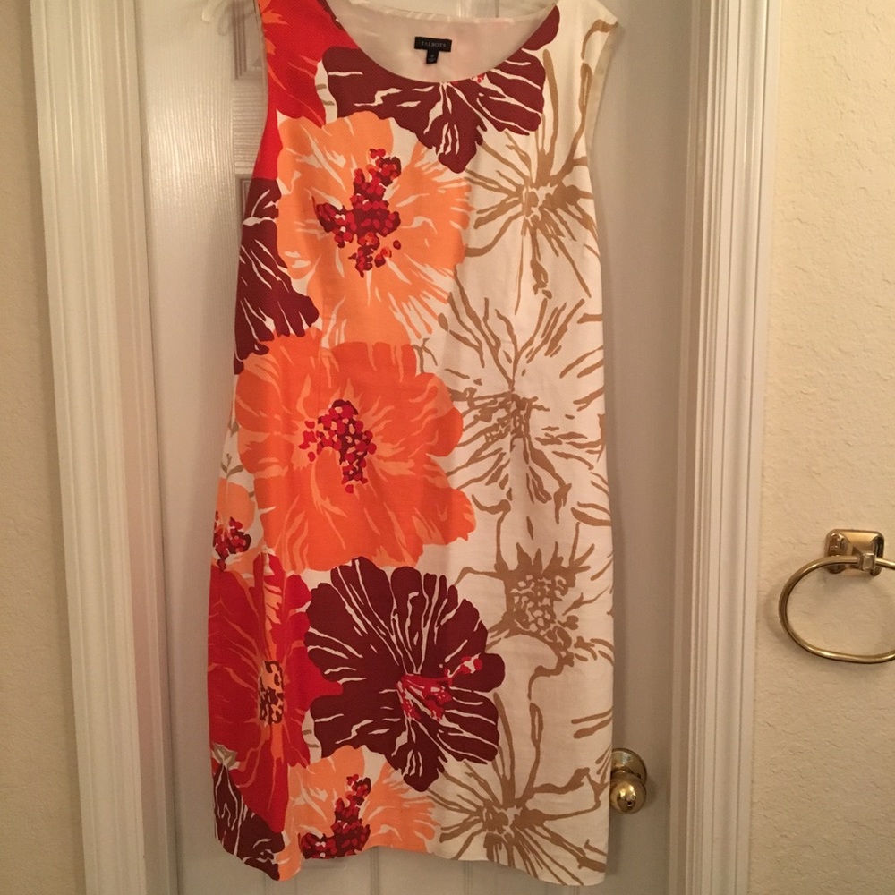 Bright floral dress.