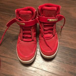 Adidas Men's Red & Gold High Tops