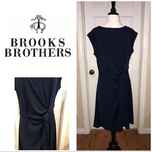 Brooks Brothers Navy Blue Dress-Ties To The Side