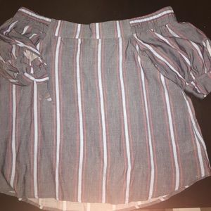 Off the shoulder striped top