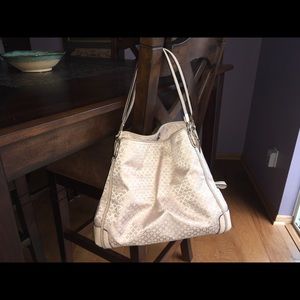 Rose Gold Coach Shoulder Bag