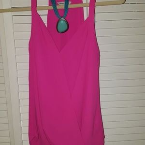 NWOT Naked Zebra Hot Pink Fuchsia  Surplice Top