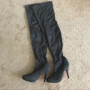Thigh high dark grey boots size 7.5