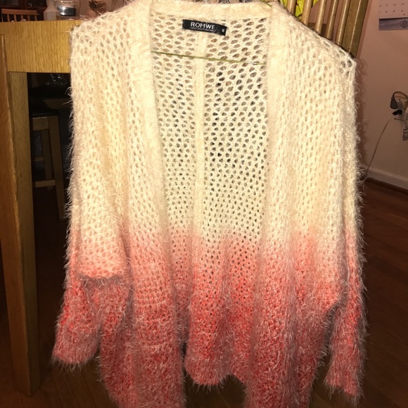 Romwe ombré fuzzy knit cardigan - Picture 2 of 4