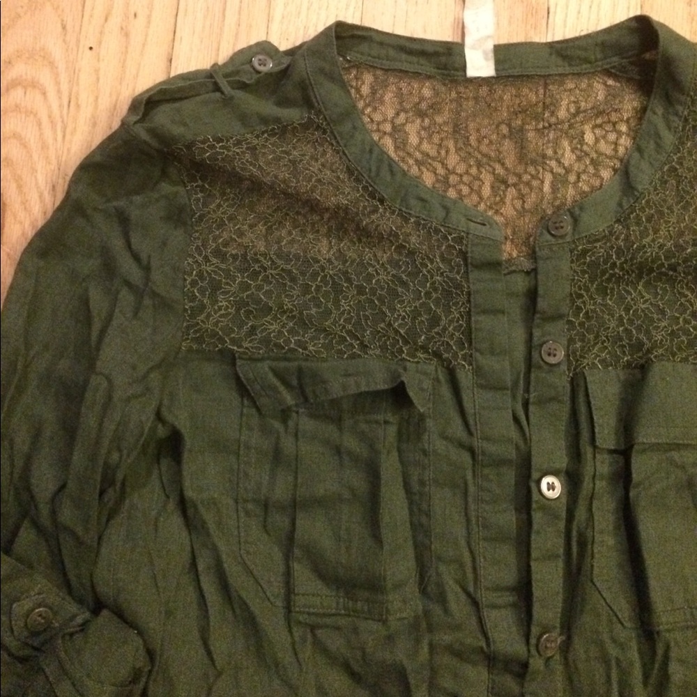 Free people lace button up