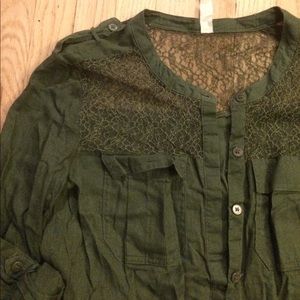 Free people lace button up