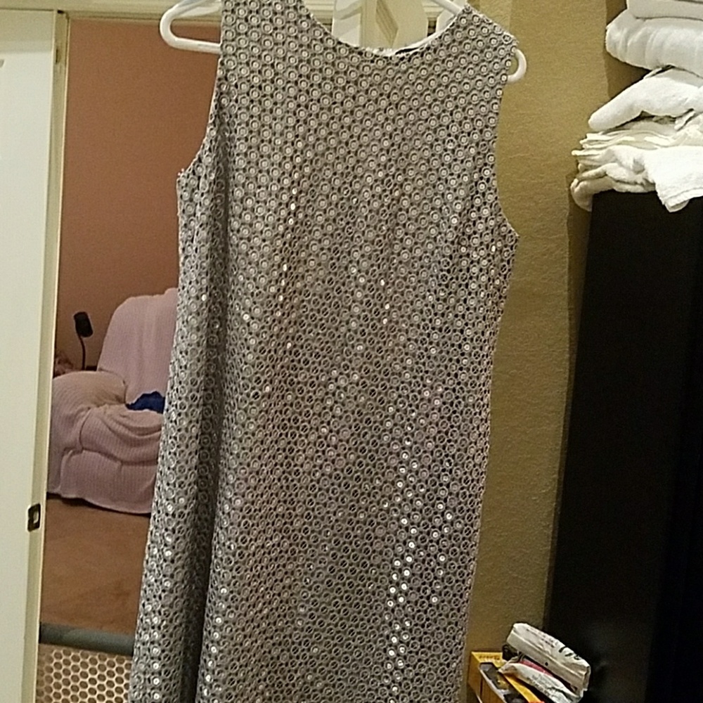 Chicos silver sequin cocktail dress